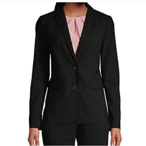 Lands End Blazer navy blue wool blend 8 m jacket quiet luxury minimalist classic - Picture 1 of 11